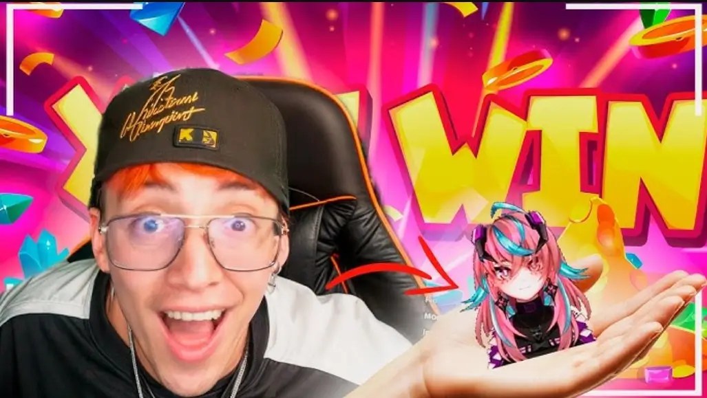 Glogloking celebrando un WIN en directo